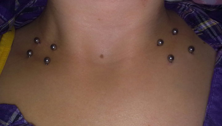 Double Collarbone piercings